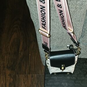 Black and Cream Crossbody Mini Bag
